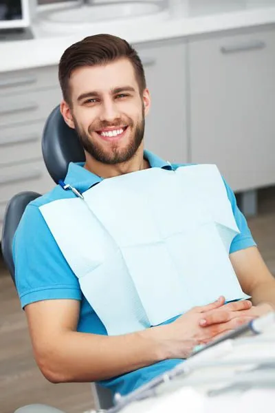 man's first visit to Radiant Dentistry of Woburn
