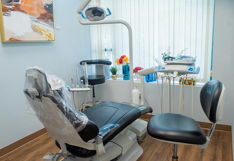 Dental exam room inside Woburn, MA dental practice